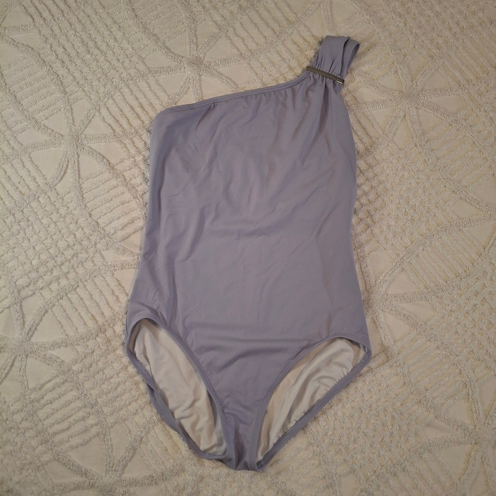 Michael Kors Size 14 One Piece Swimsuit Lavender Purple One Shoulder Convertable